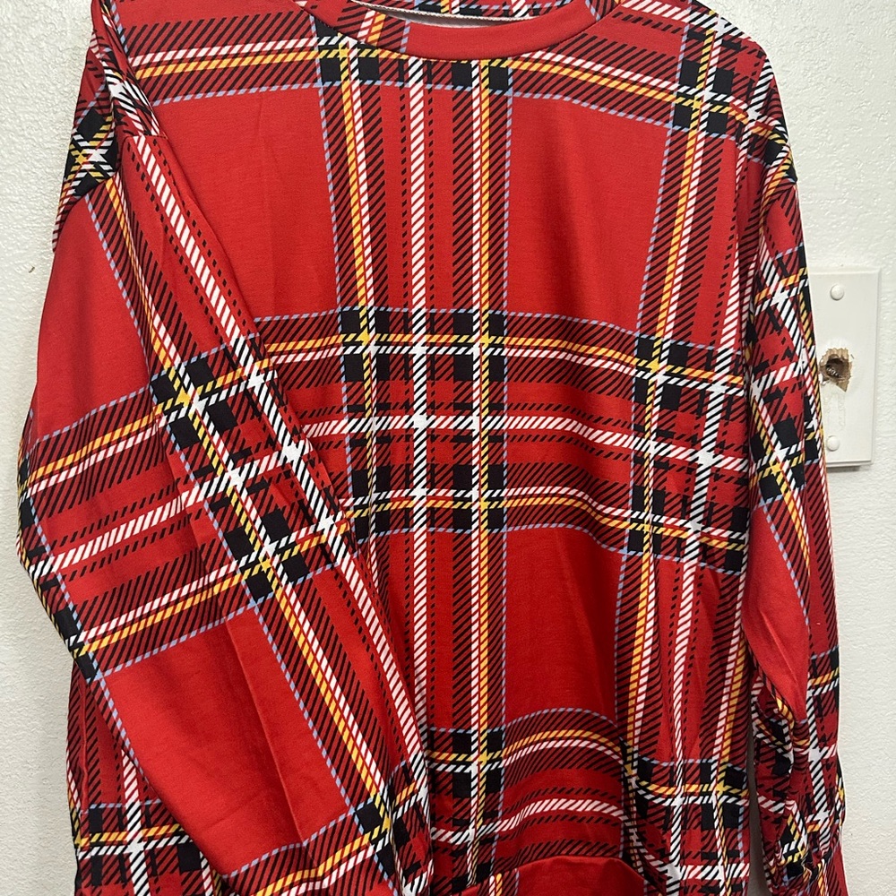 Red Plaid Women's top
